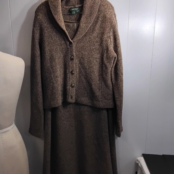 Ralph Lauren Brown Lambwool  Textured 2 piece suit - Picture 1 of 7
